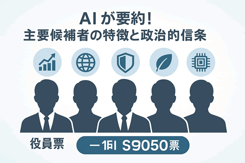 AIが要約!主要候補者の特徴と政治的信条
