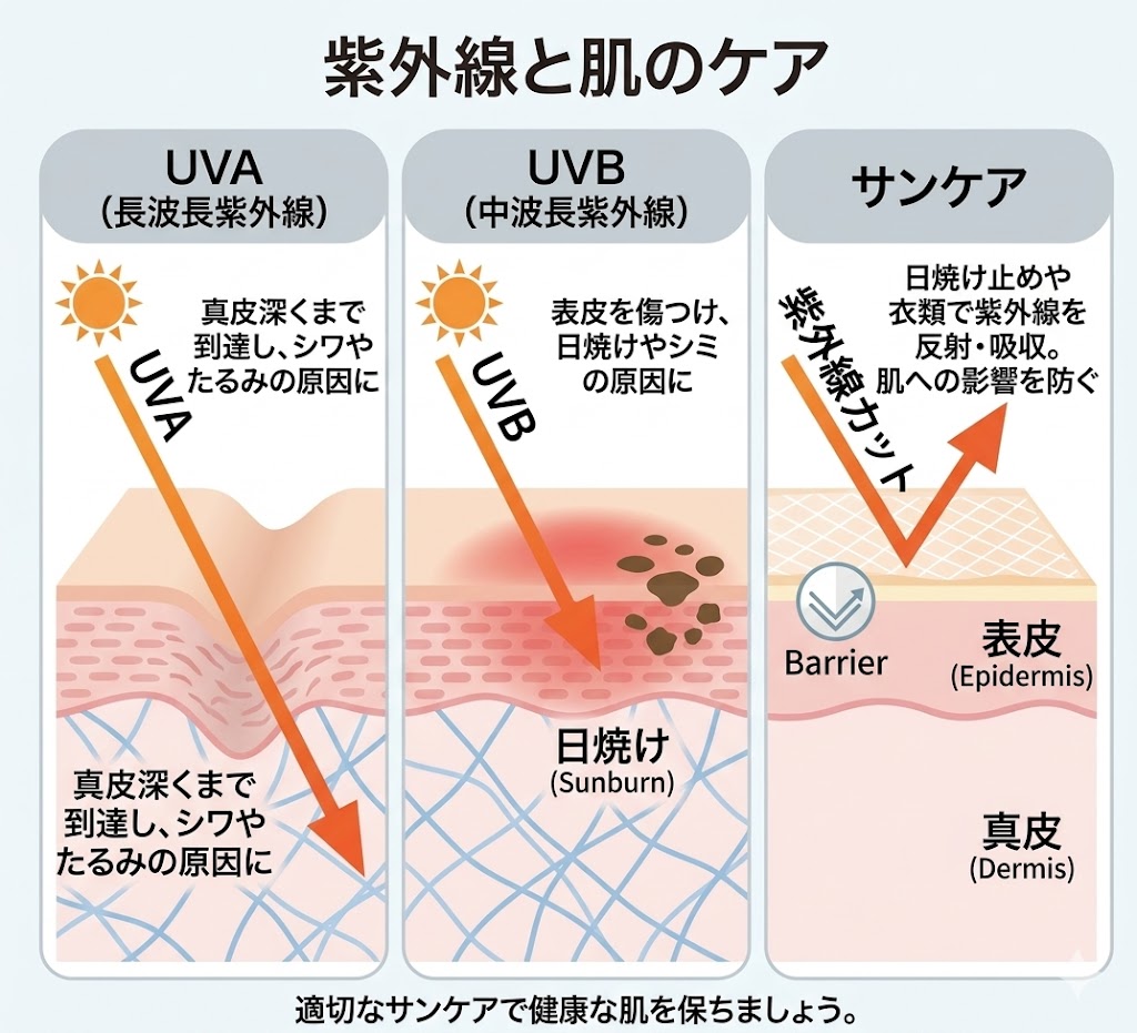 紫外線と肌のケアの画像