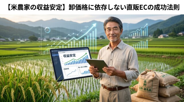 【米農家の収益安定】卸価格に依存しない直販ECの罠と成功法則｜A社の問い合わせ安定獲得データから読み解くWeb運用プロセス