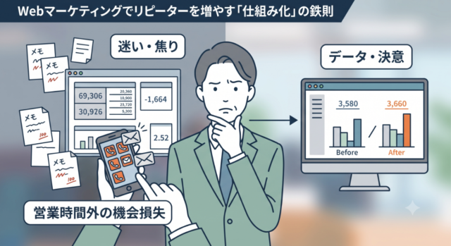 Webマーケティングでリピーターを増やす「仕組み化」の鉄則｜限られた専門人材で24時間受付を構築し、注文幅を拡大した成功事例