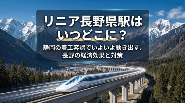 リニア長野県駅はいつどこに？静岡の着工容認でいよいよ動き出す、長野の経済効果と対策