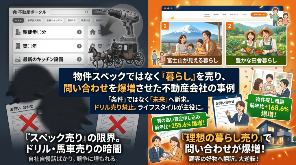 物件スペックではなく「暮らし」を売り、問い合わせを爆増させた不動産会社の事例画像