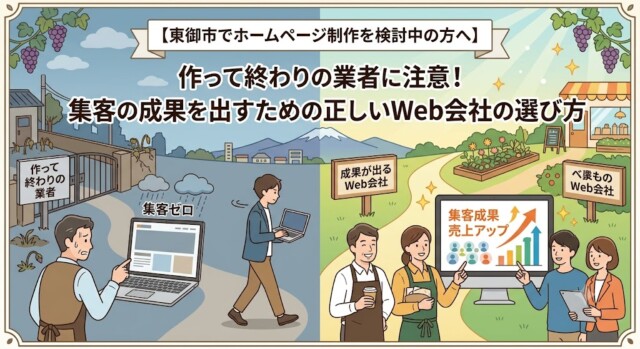 【東御市でホームページ制作を検討中の方へ】作って終わりの業者に注意！集客の成果を出すための正しいWeb会社の選び方