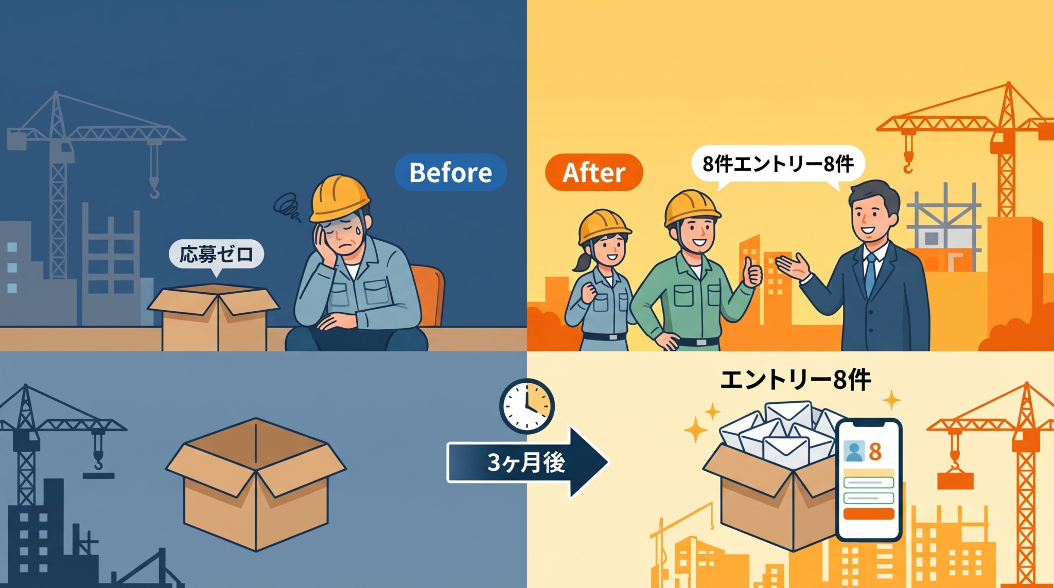 リニューアル後わずか3ヶ月で8件のエントリーを獲得したビフォーアフター